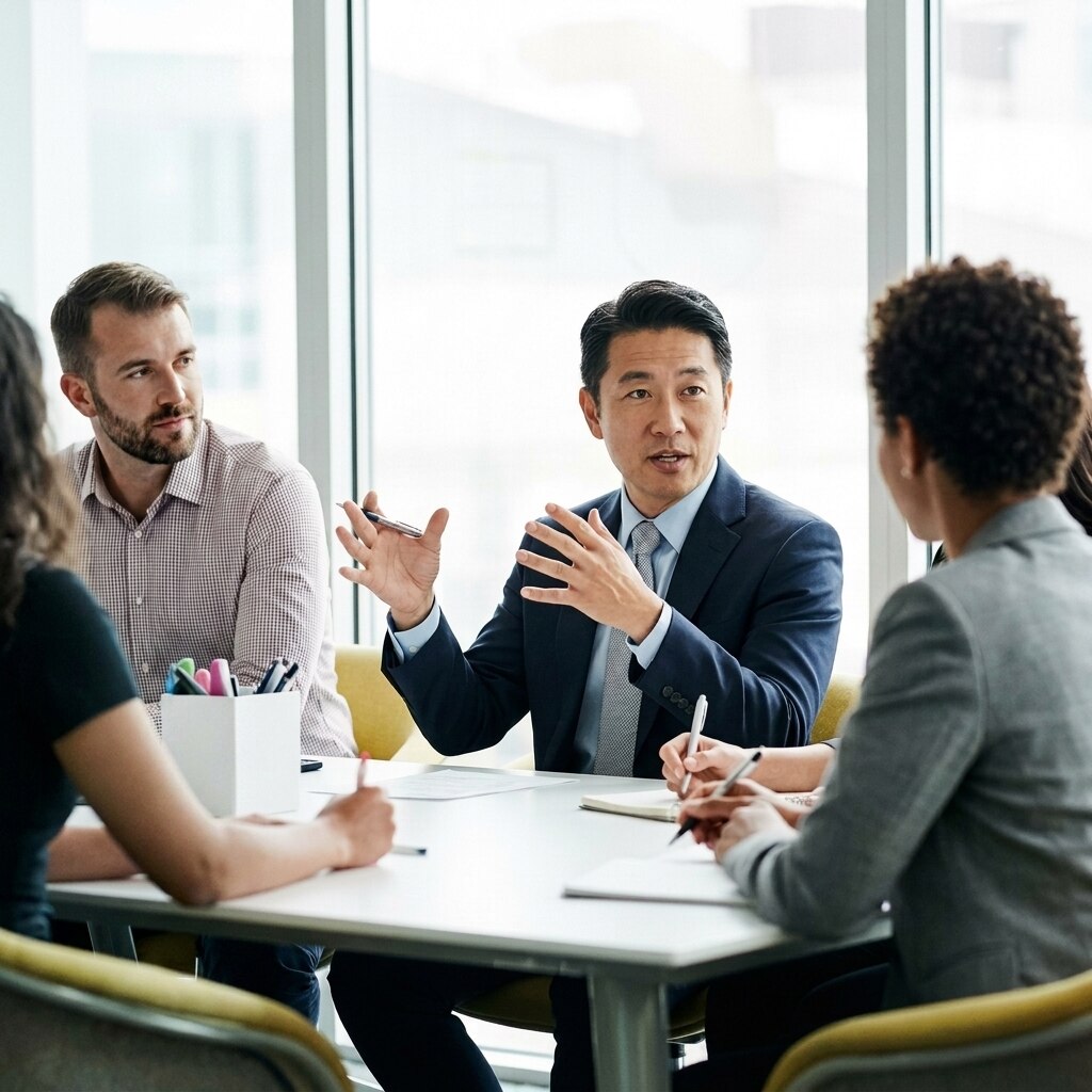 Executives in a strategy discussion during an AIPTD workshop